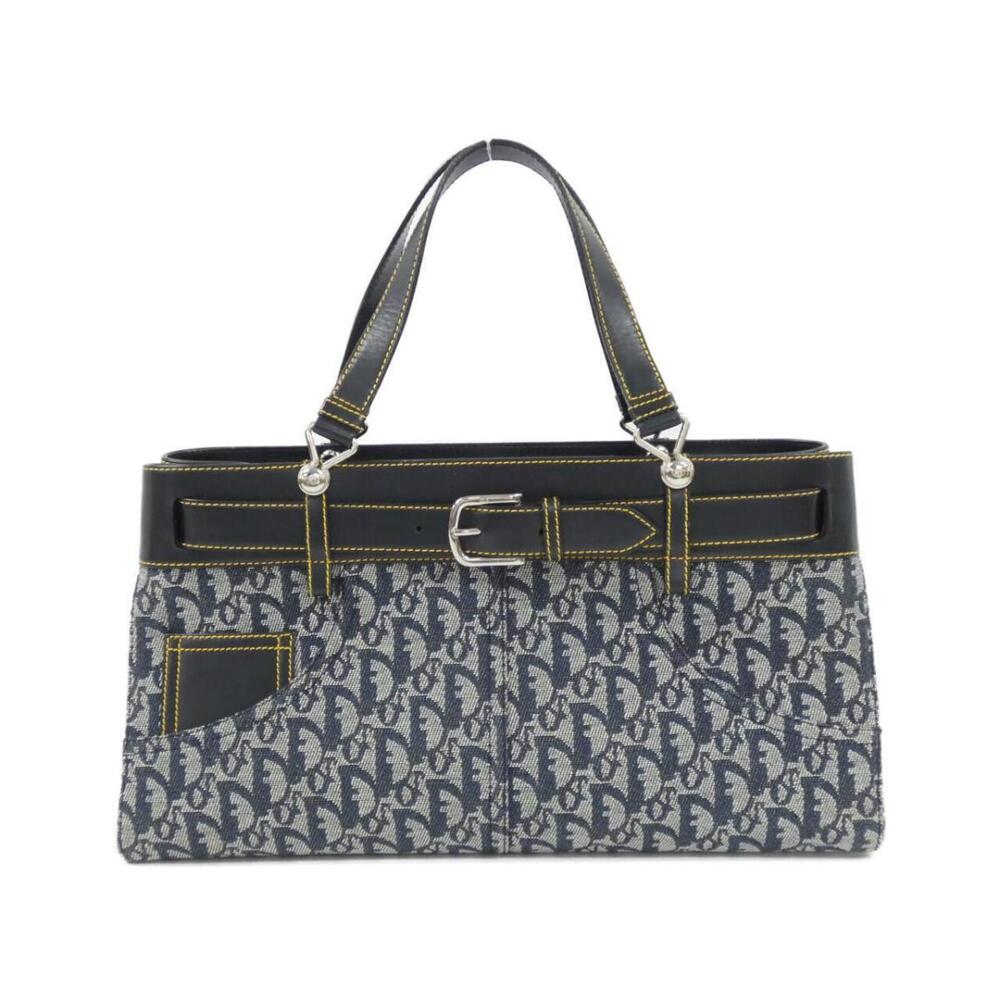Christian Dior Diorissimo jean tote bag Oblique monogram blue leather